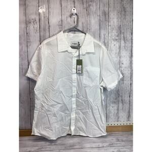 Goodfellow Men's Polo Short Sleeve Linen-Blend White Buttoned New with Tag XXL